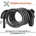 Fixm Bike Lock Cable  5-Digit Re-settable Combination Self Coiling 4 Feet x 1/2 Inch Braided Steel Cable  with Complimentary Mounting Bracket - B07DC36Y3J